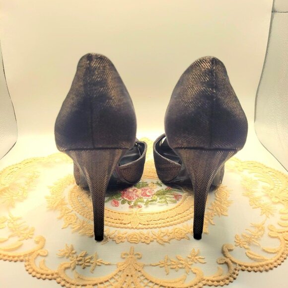 Jessica Simpson 9M Bronze Metallic Half Dor'say Peep Toe Pumps - Picture 2 of 5
